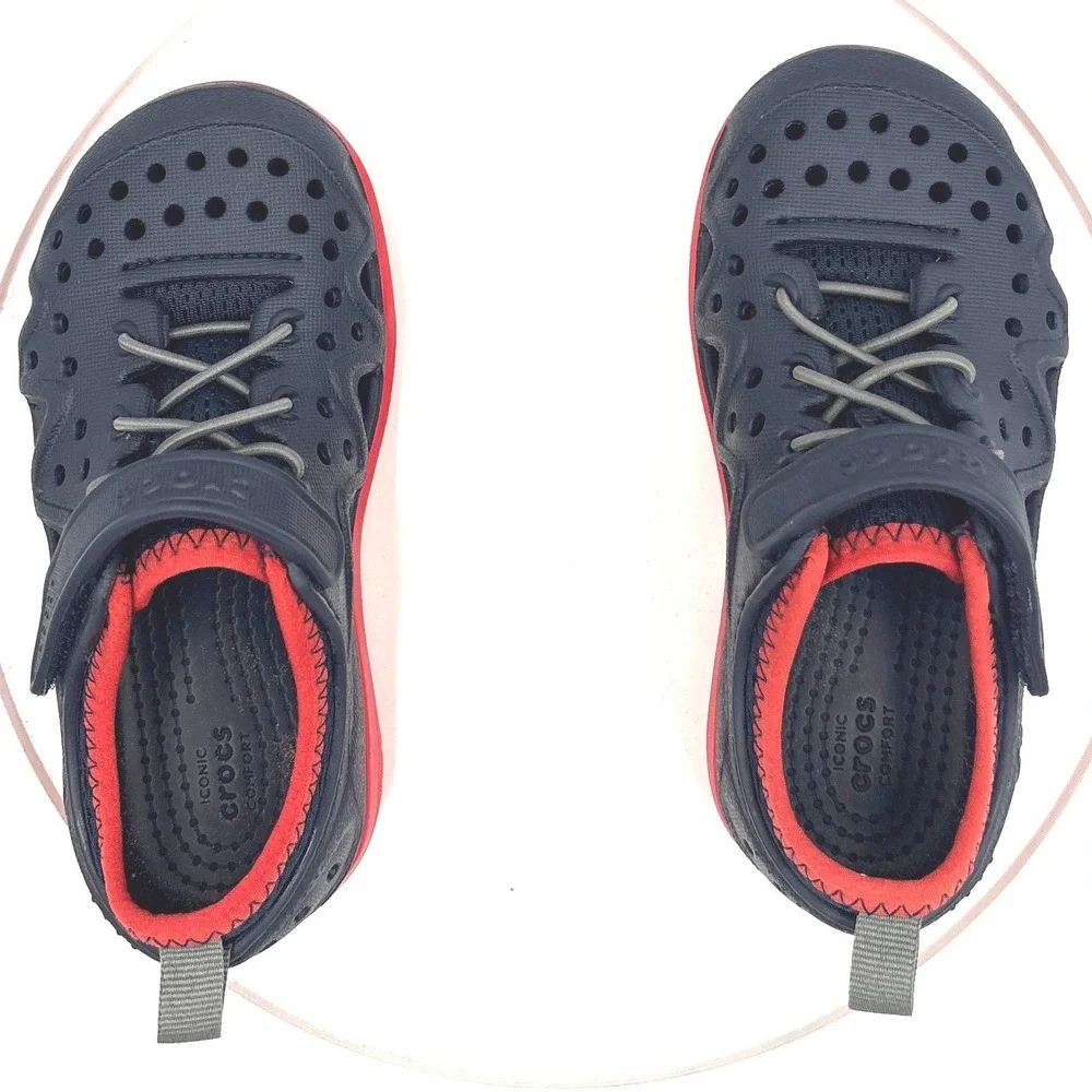 Crocs Swiftwater Expedition Navy Red Kids Water Shoes Sandals C11 204989